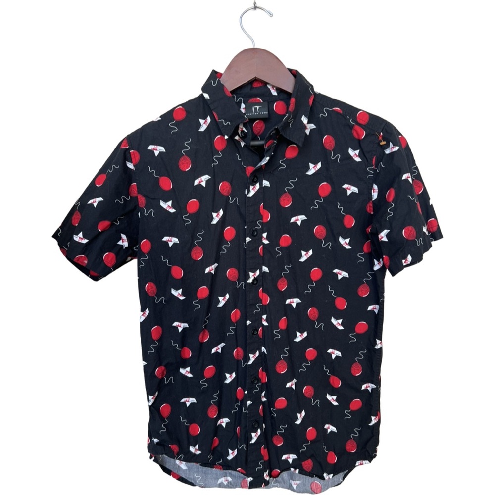 IT Movie Black and Red Patterned Men's Shirt